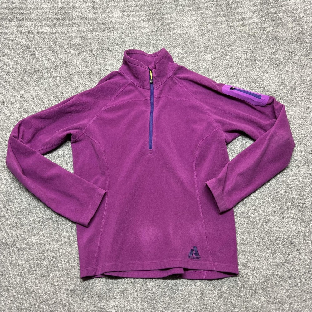 Eddie Bauer First Ascent Pullover Womens Small Purple Fleece 1/4 Zip Hiking